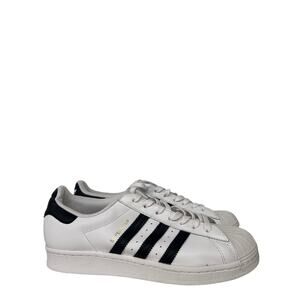 New Adidas WOMENS 11 Superstar White Black Leather Shell Toe Shoes FV3284